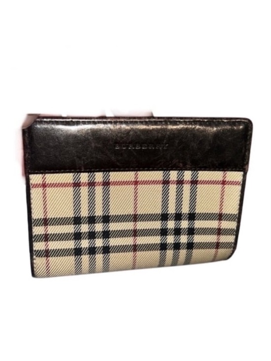 Burberry Other - Burberry Nova Check Plaid Brown Leather Trim Vintage Unisex Bifold Wallet